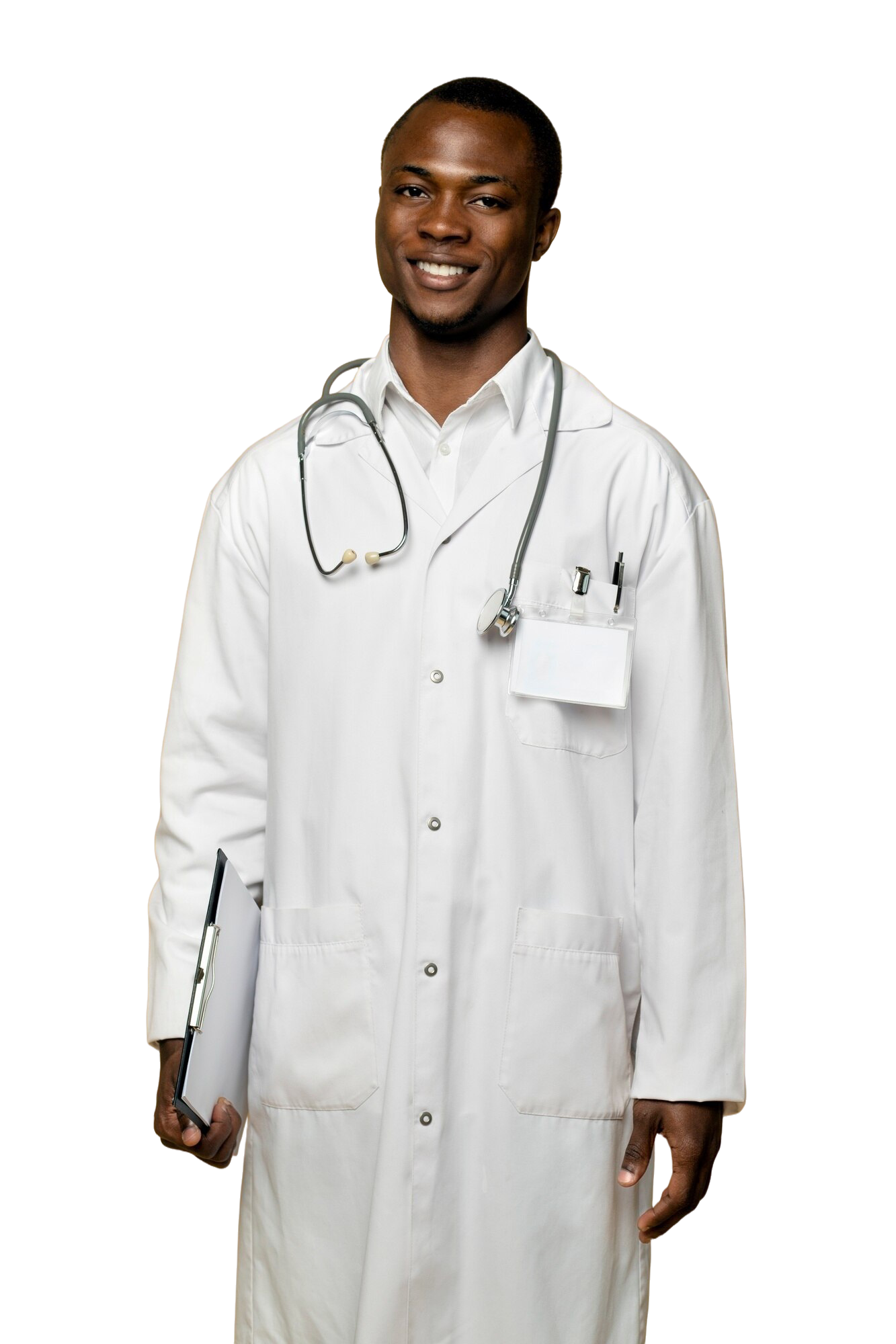 black-nurse-man-getting-ready-work